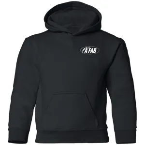 A Fab white logo G185B Youth Pullover Hoodie