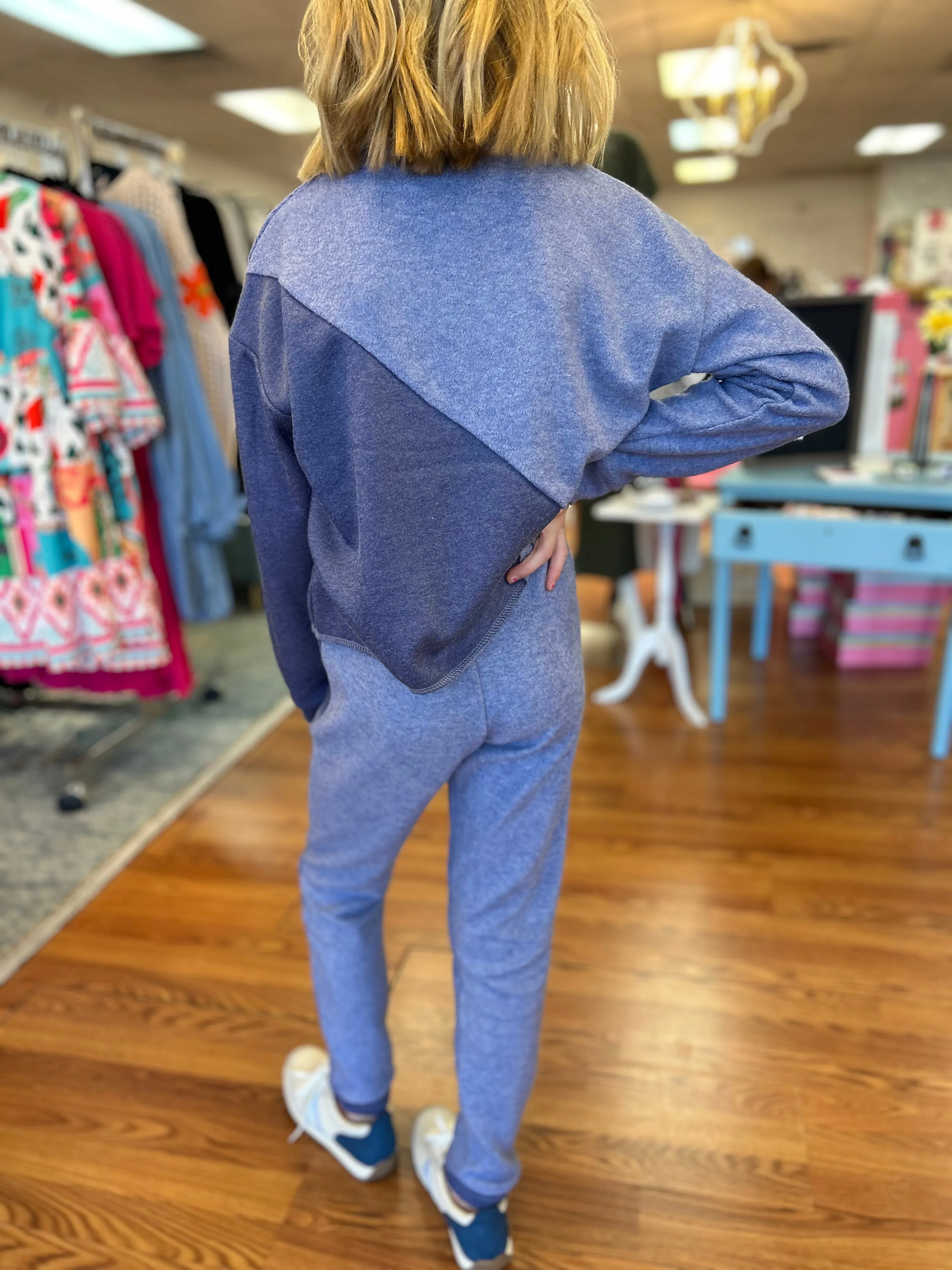 AC407 - Girls Blue Sherpa Jogger