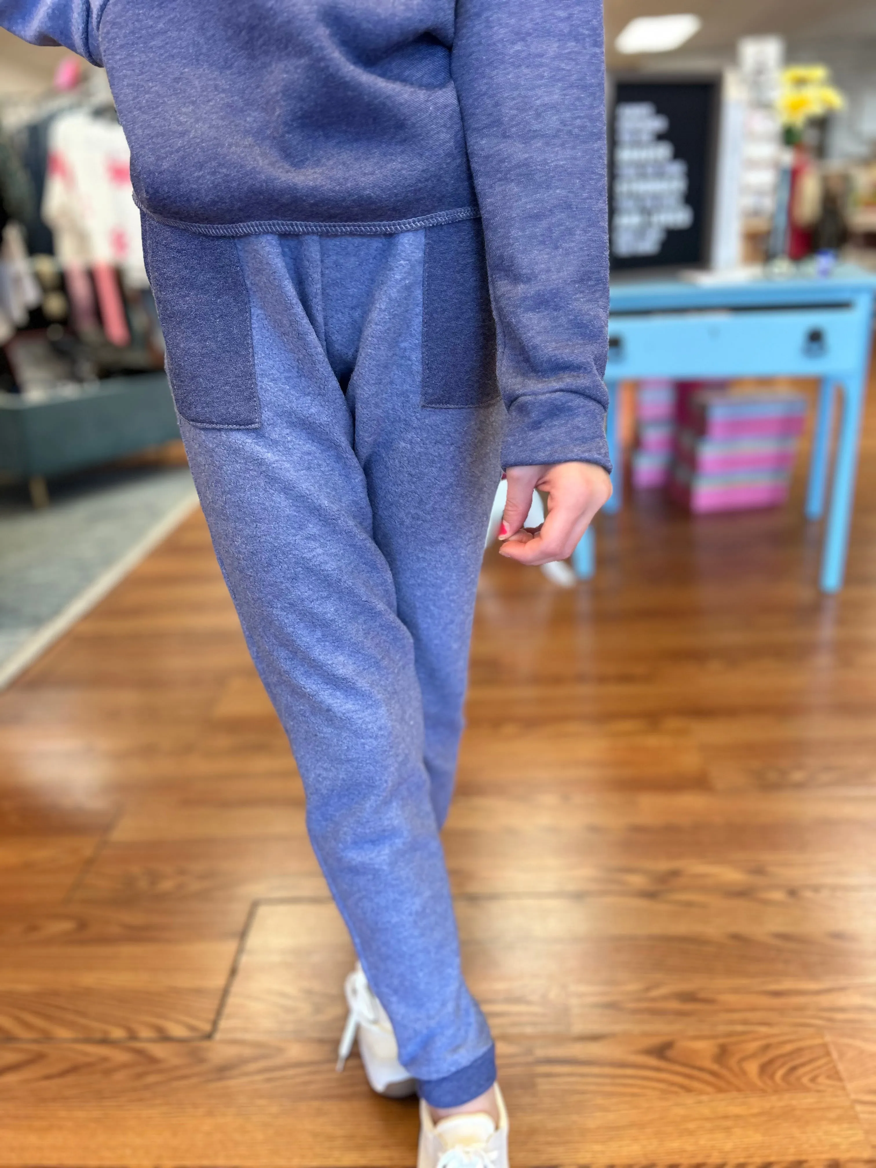 AC407 - Girls Blue Sherpa Jogger