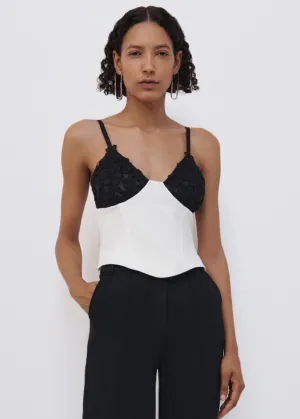 Alaina Lace Bustier Top (White Multi)