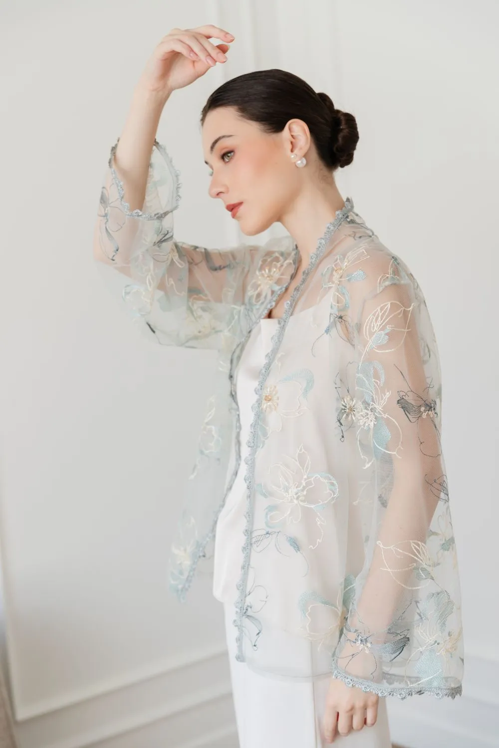Aliva Outer Top in Blue Tosca