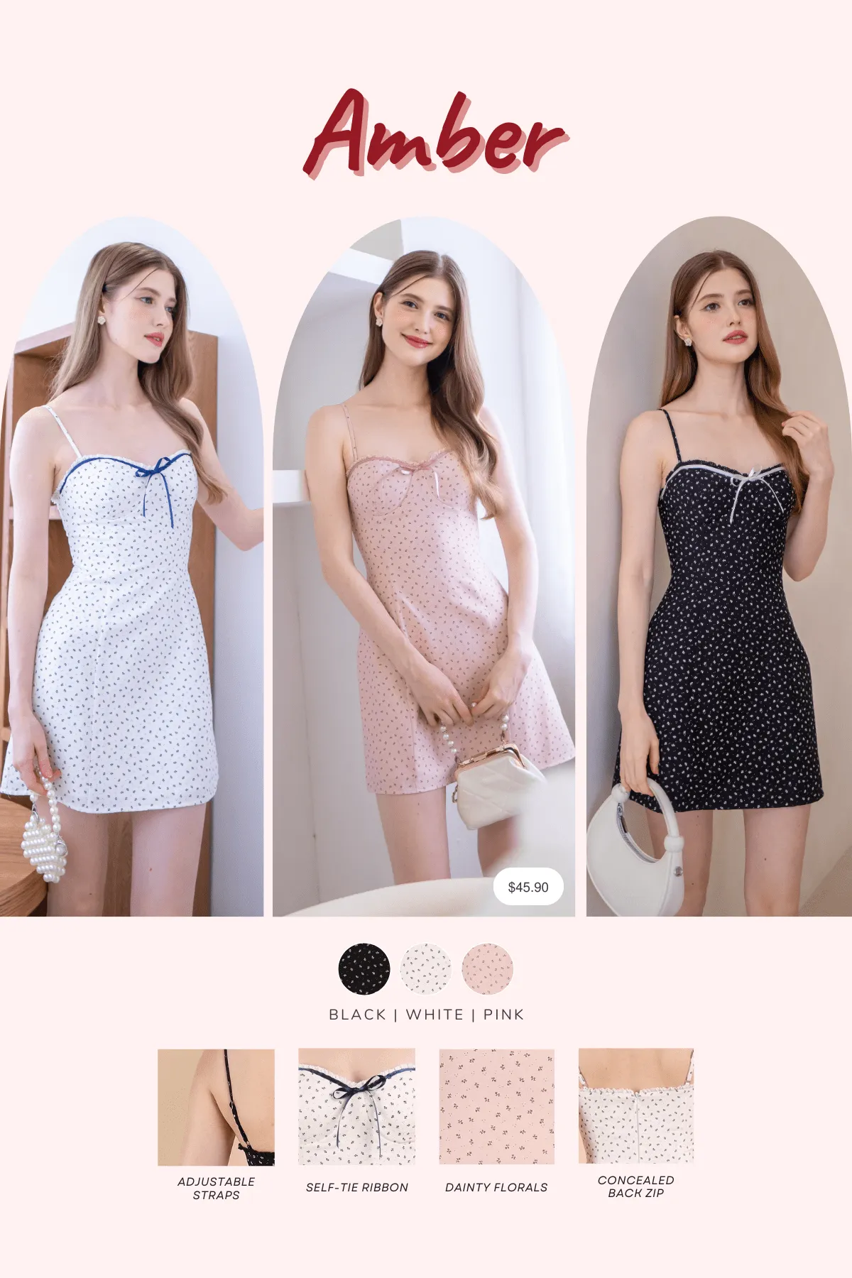 AMBER COQUETTE PADDED DRESS IN WHITE