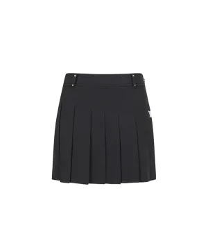 ANEW Women's Logo Band Point Pleats Skirt - Black