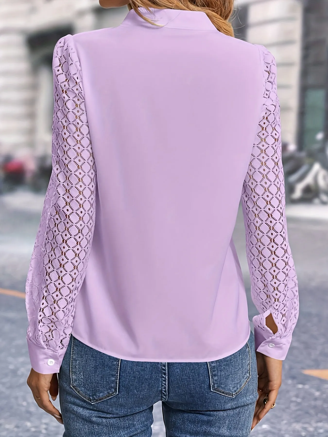 Anna™   | Elegant Lace Notch Blouse