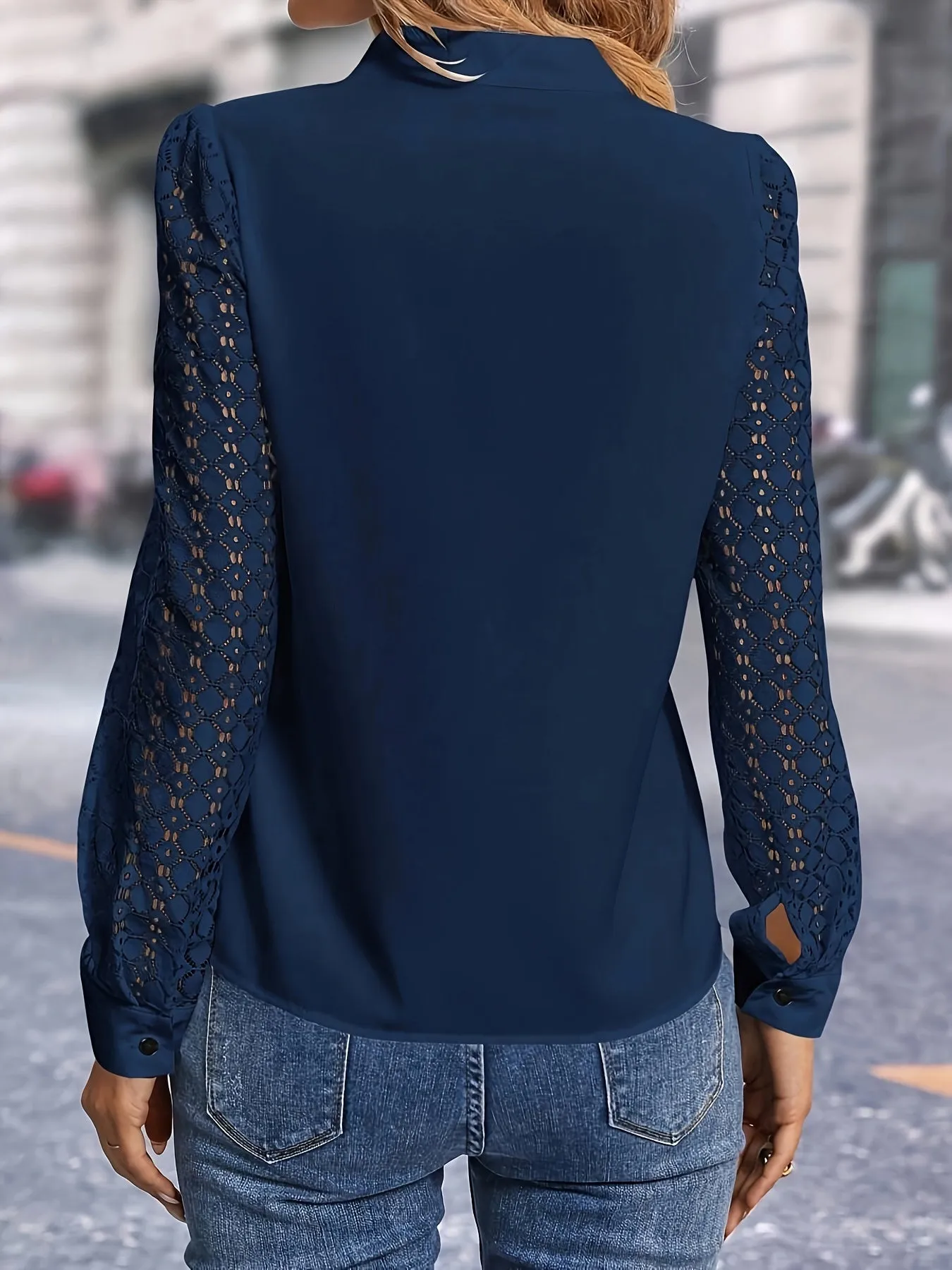 Anna™   | Elegant Lace Notch Blouse