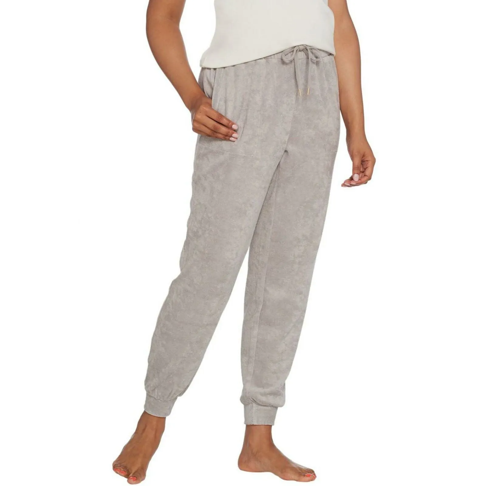 AnyBody Women's Baby Terry Jogger Pants With Pockets Ash Small