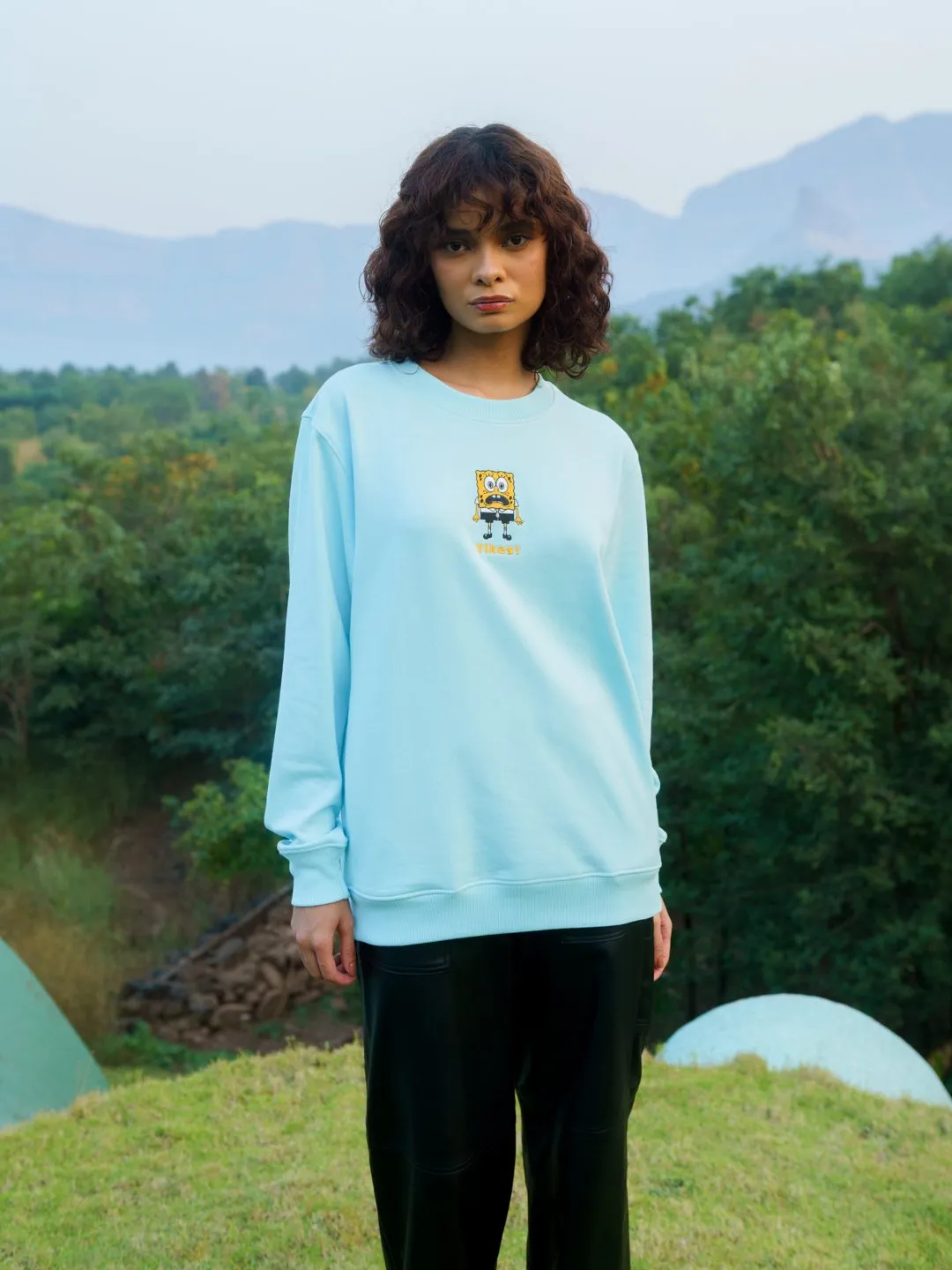 Aqua Shaken SpongeBob Oversized Sweatshirt