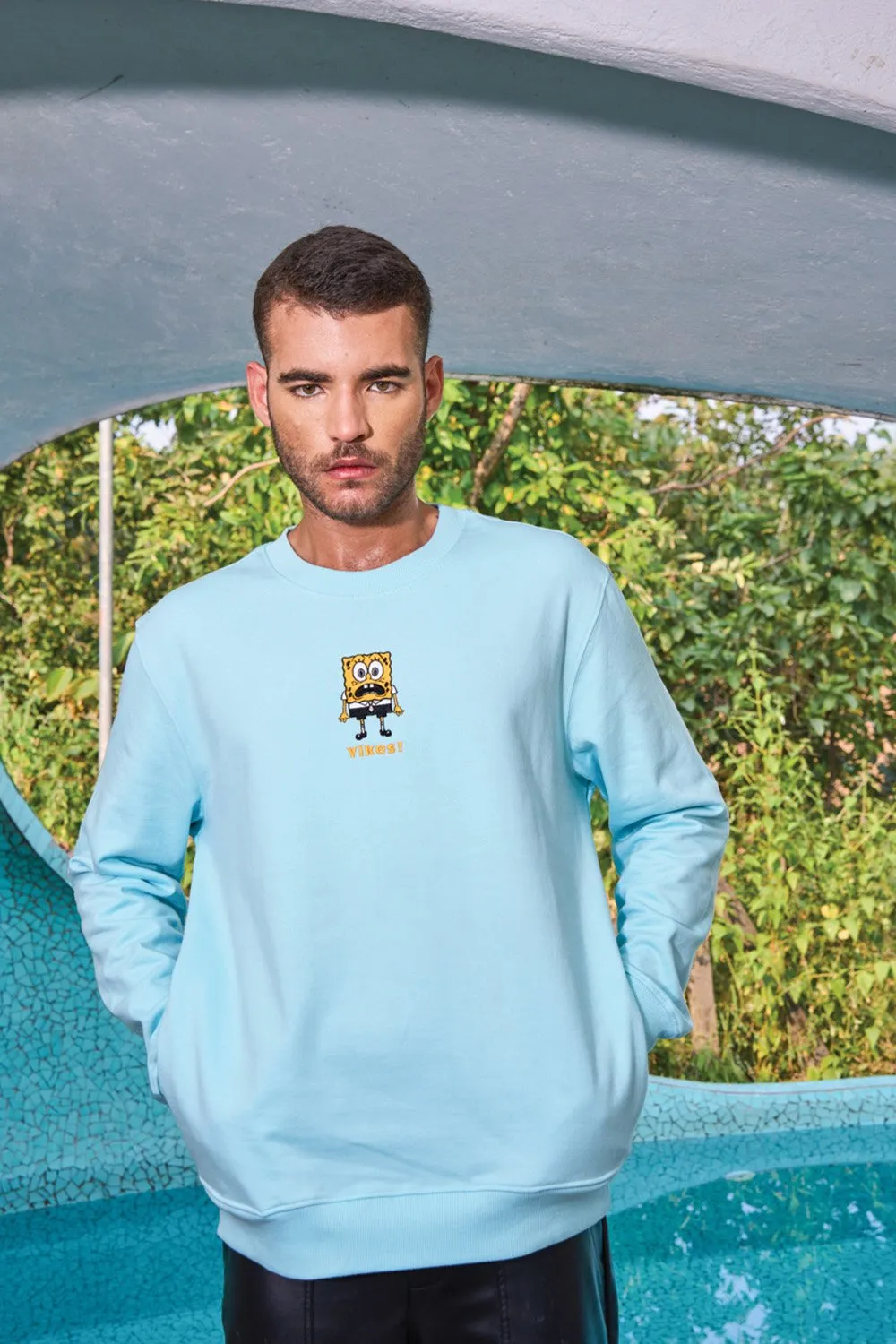 Aqua Shaken SpongeBob Oversized Sweatshirt