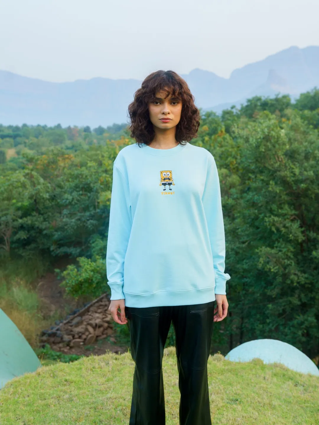 Aqua Shaken SpongeBob Oversized Sweatshirt