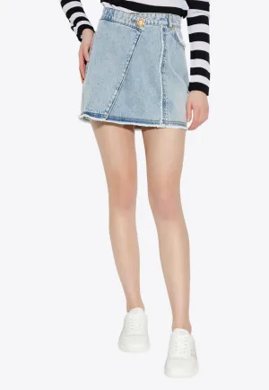 Asymmetric Mini Denim Skirt