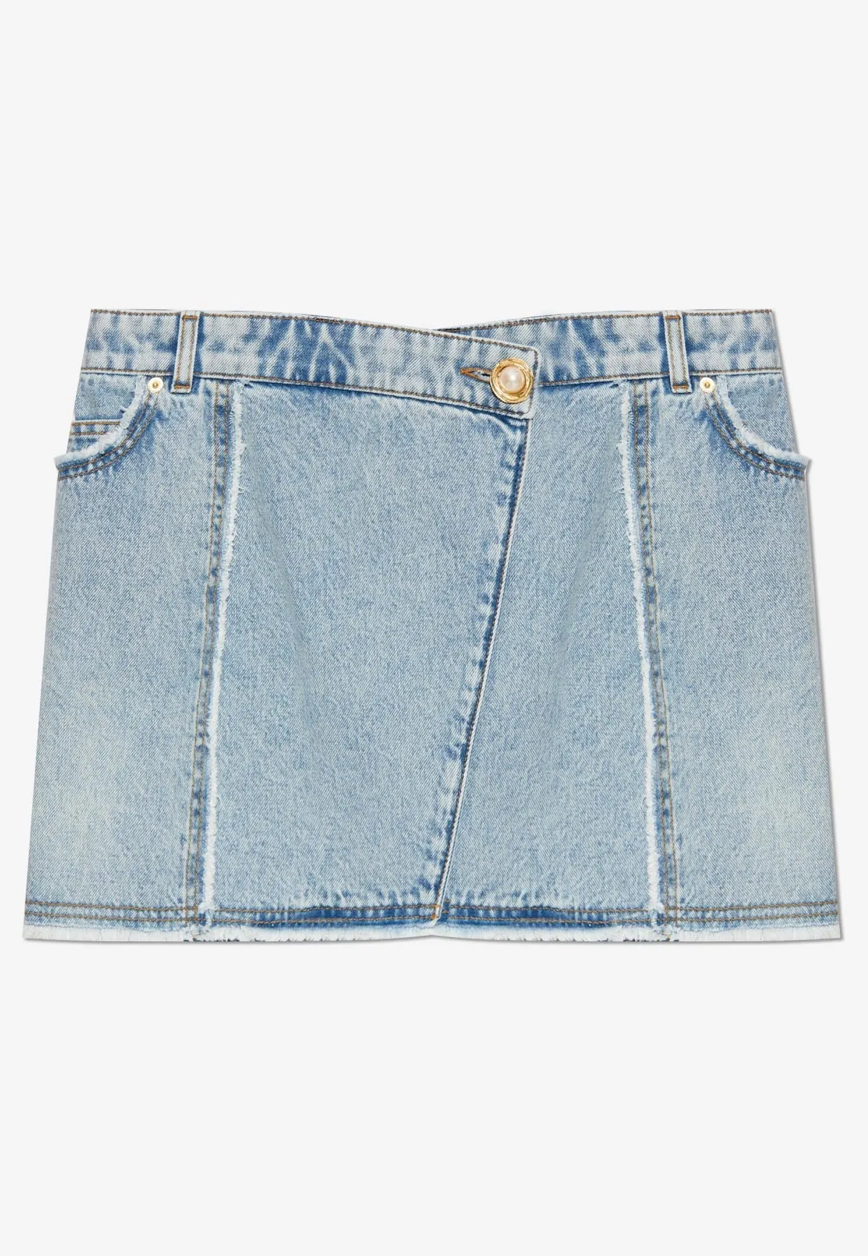 Asymmetric Mini Denim Skirt