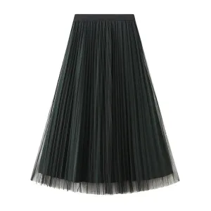 autumn casual solid color polyester midi dress skirts