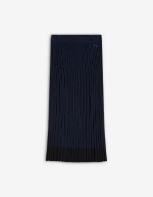 BABY FOX PATCH PLEATED RIBBED MIDI SKIRT