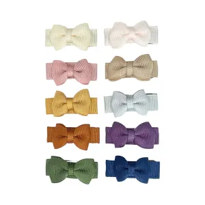 Baby Wisp Tuxedo Bow Snap Clips 10-Pack (SoCal Bloom)