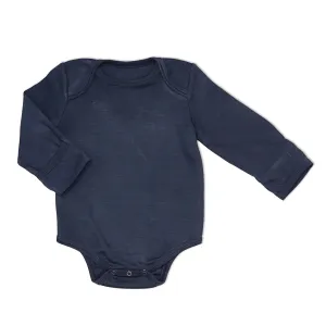 Bamboo Wool Long Sleeve Onesie (Blue Night)