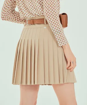 BENECIA 12 Cera Pleated Skirt - Beige