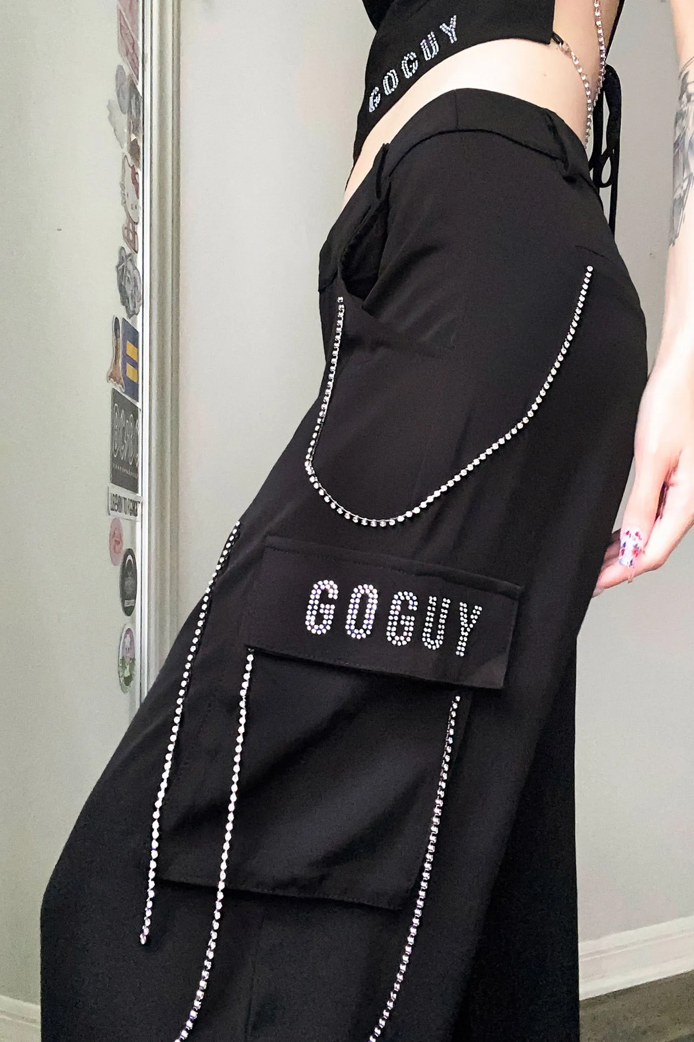 Bling Me Rhinestone Cargo Pants