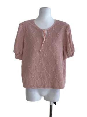 Blush Pink Eyelet Lace Blouse