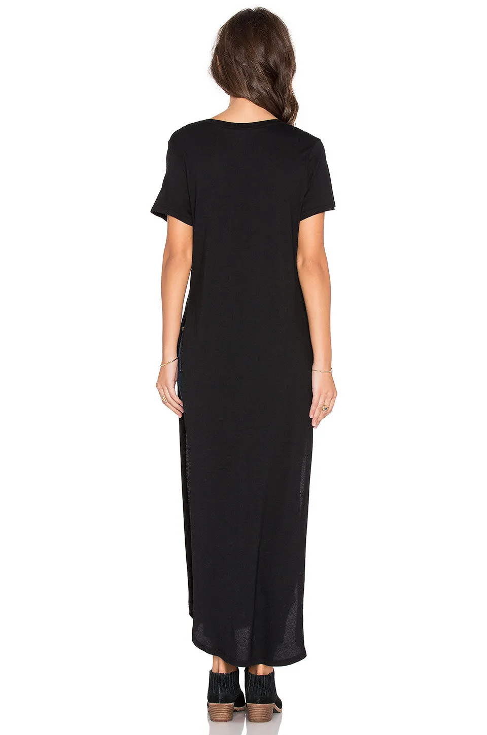 Bobi High Slit T-Shirt | Eggplant Heather