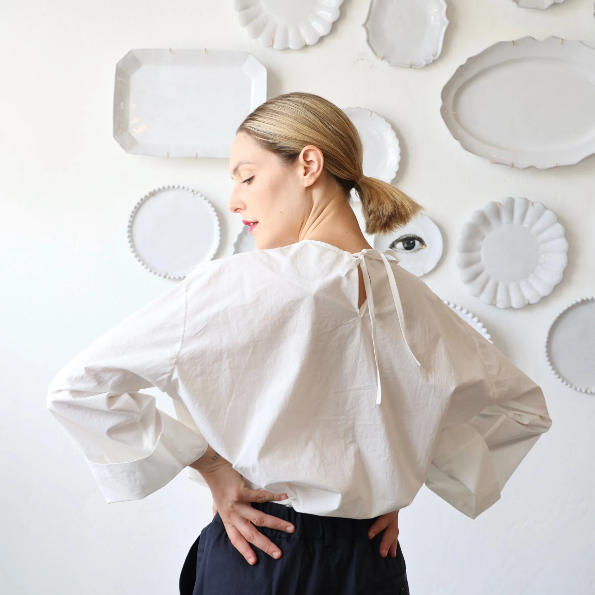 Bon Tie Back Shirt - White