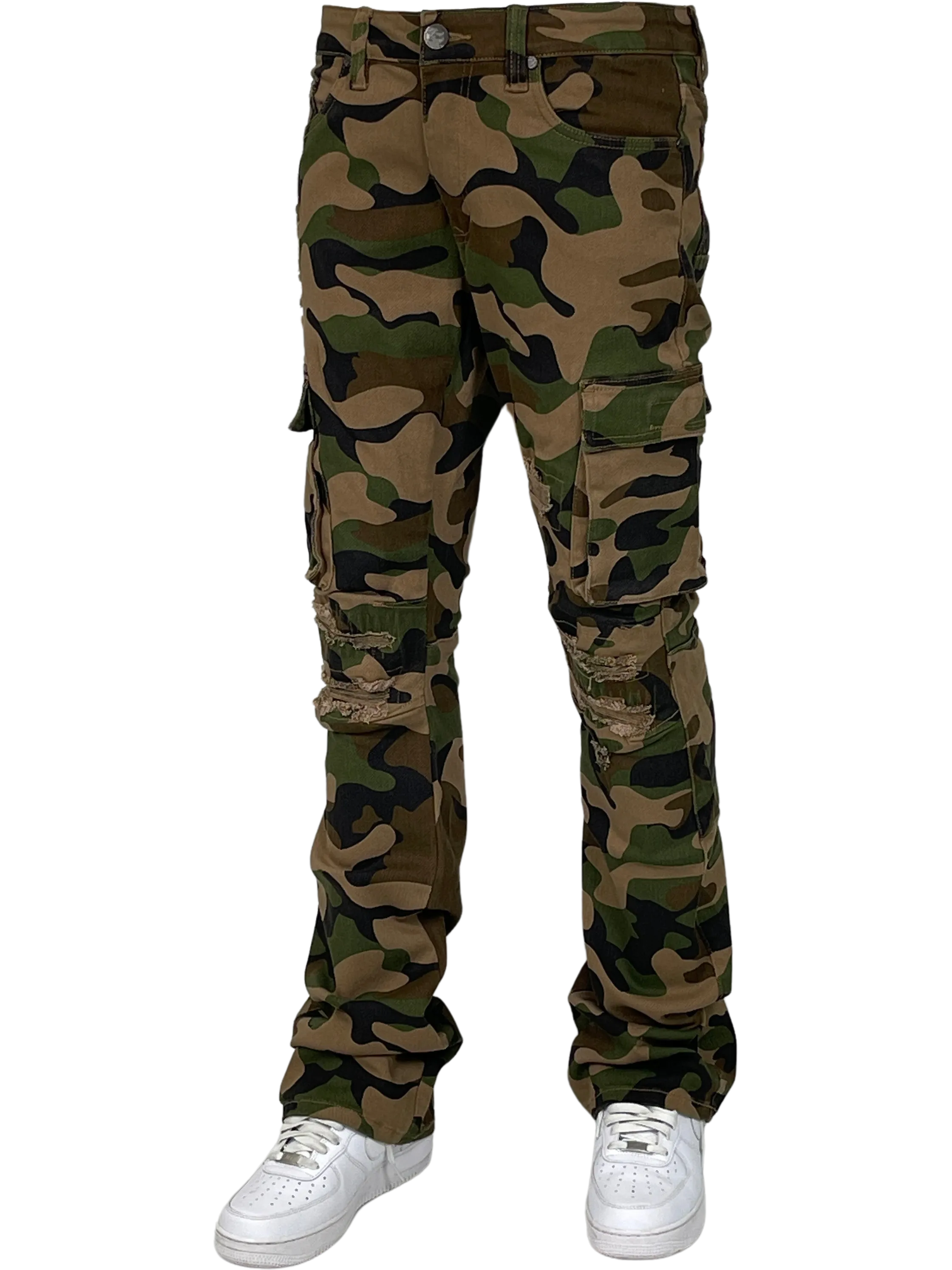 BT-BTP24123-Camo Cargo Stacked Pants