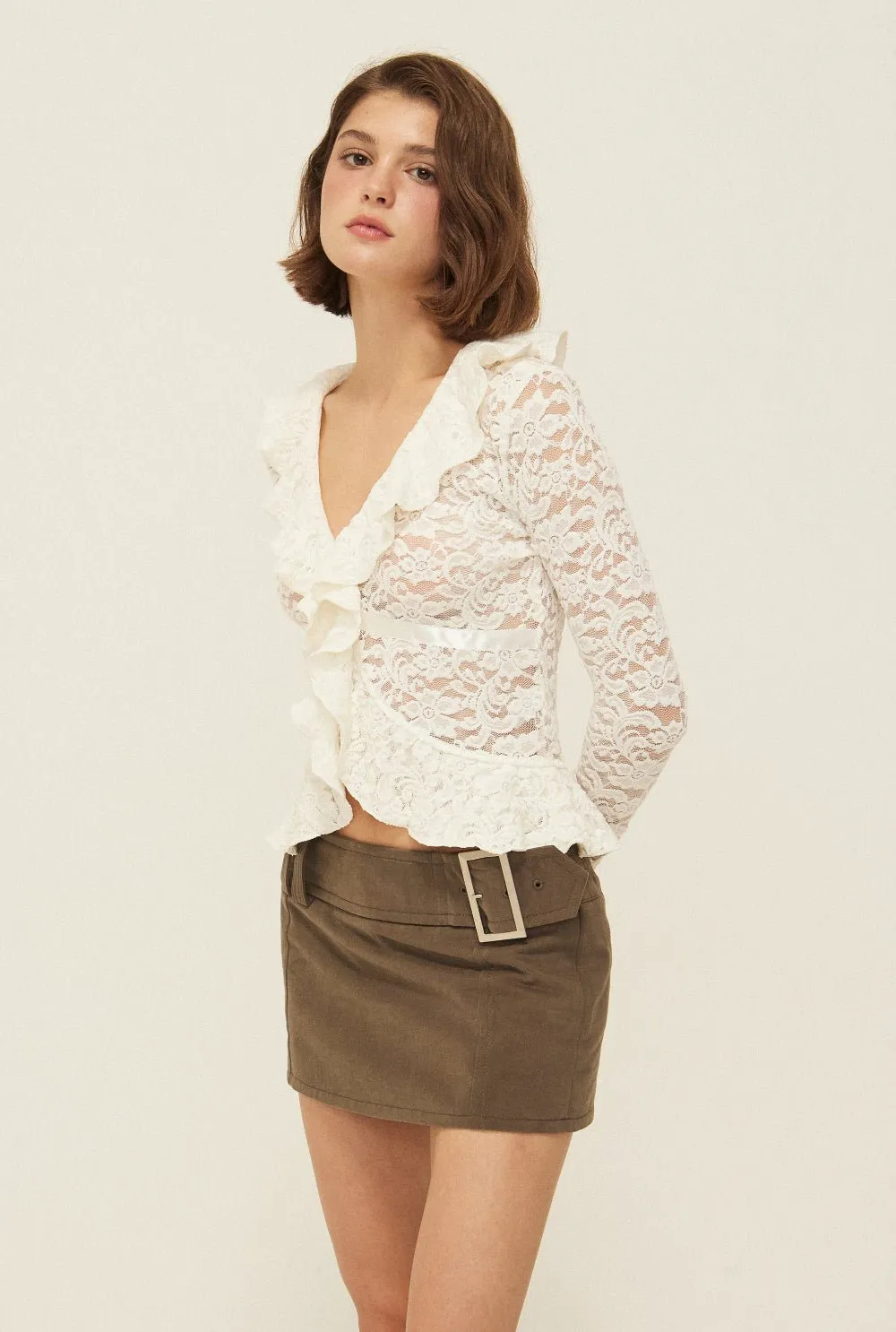 Buckle mini skirt