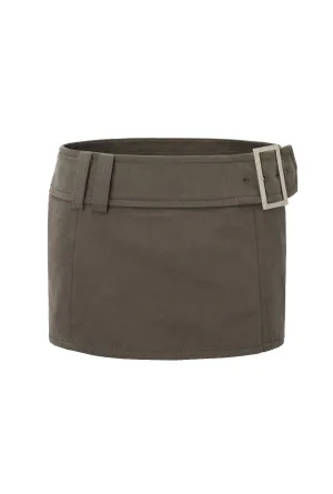 Buckle mini skirt