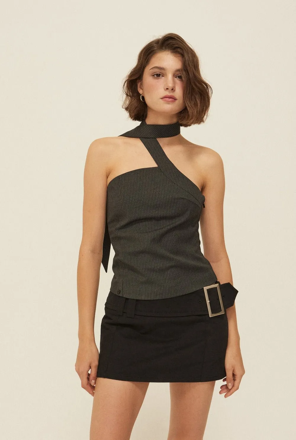 Buckle mini skirt
