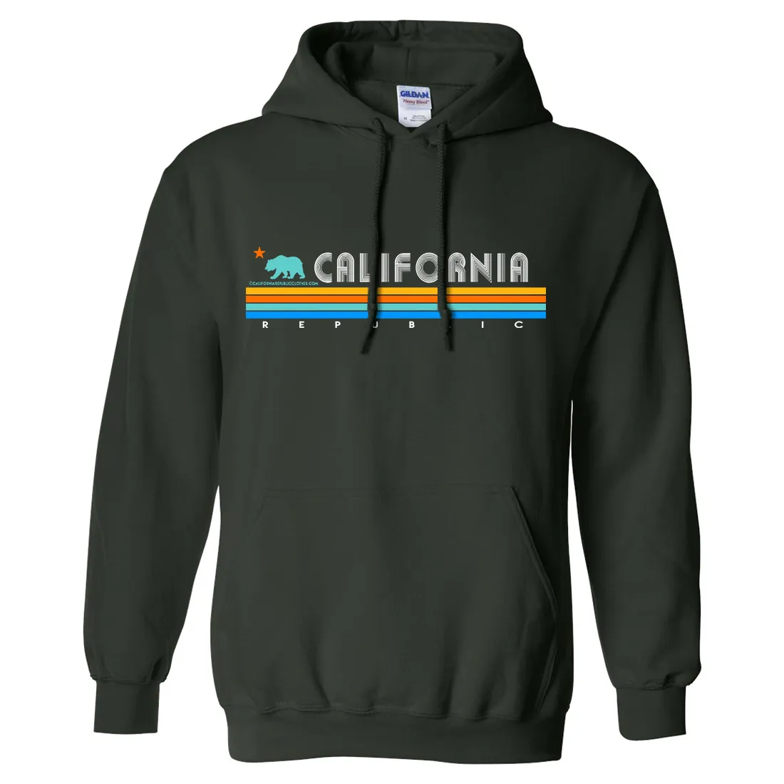 California Republic Vintage Stripe Sweatshirt Hoodie