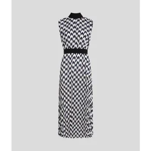 CHEVRON PLEATED DRESS