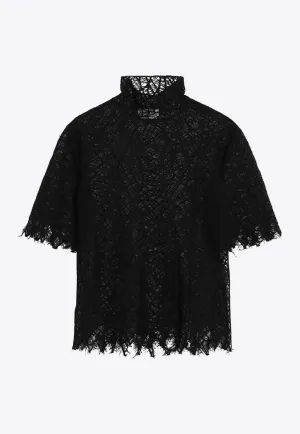 Cobweb Lace High-Neck Top