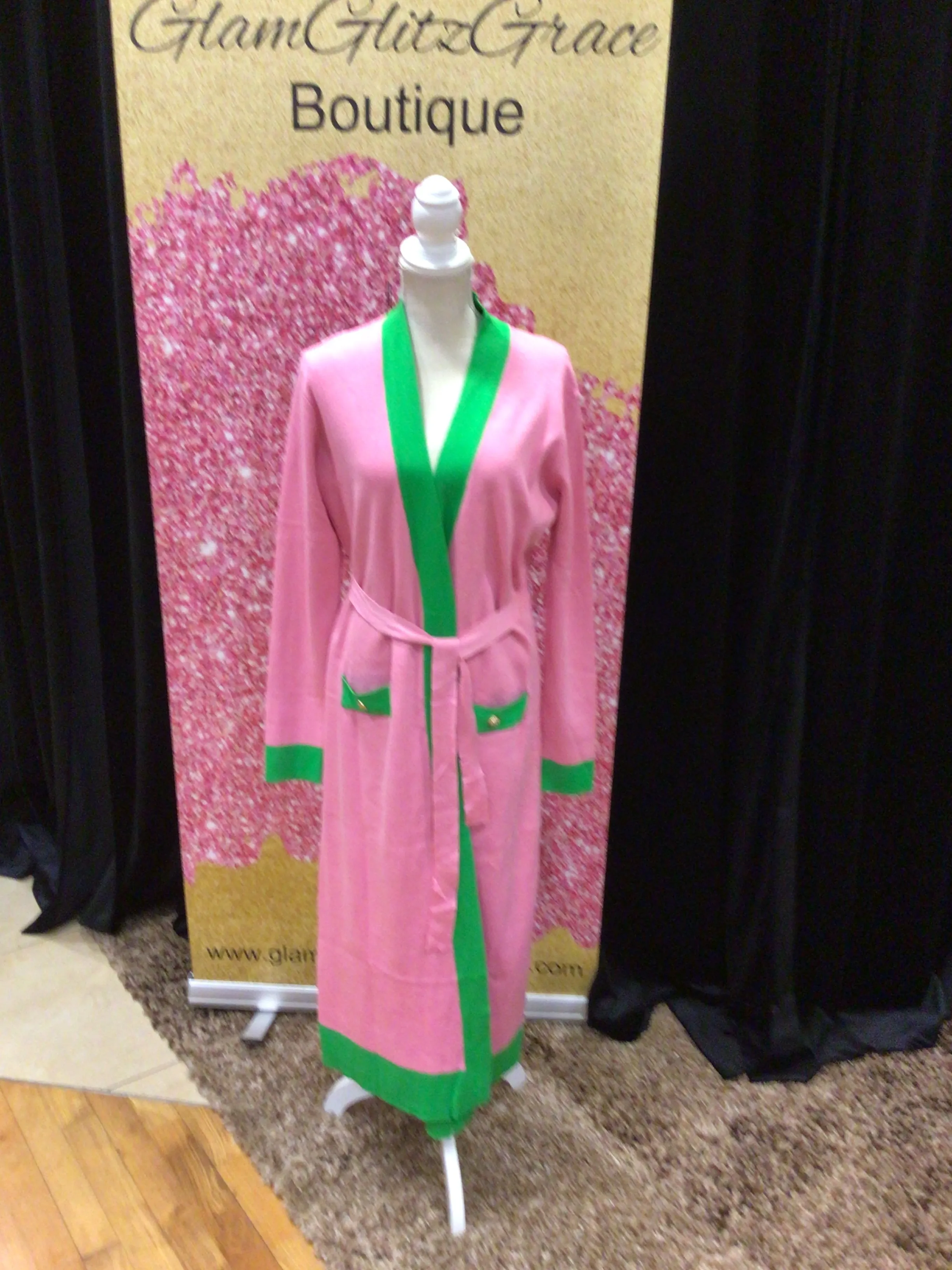 Color  Block Knit Cardigan with Gold  Button