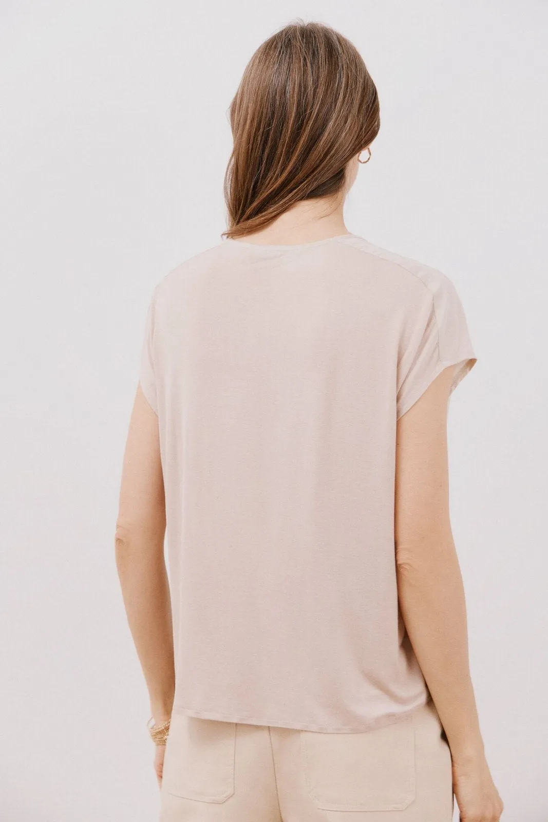 Combined Satin Top - Sand