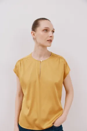 Combined Satin Top - Yellow/gold