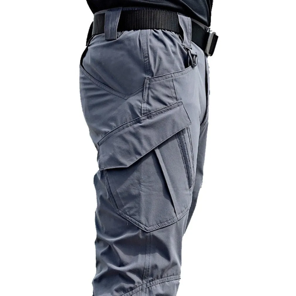 ContiNent 33 Mens Tactical Pants Multiple Pocket Elasticity Military Urban Commuter Tacitcal Trousers Men Slim Fat Cargo Pant 5XL