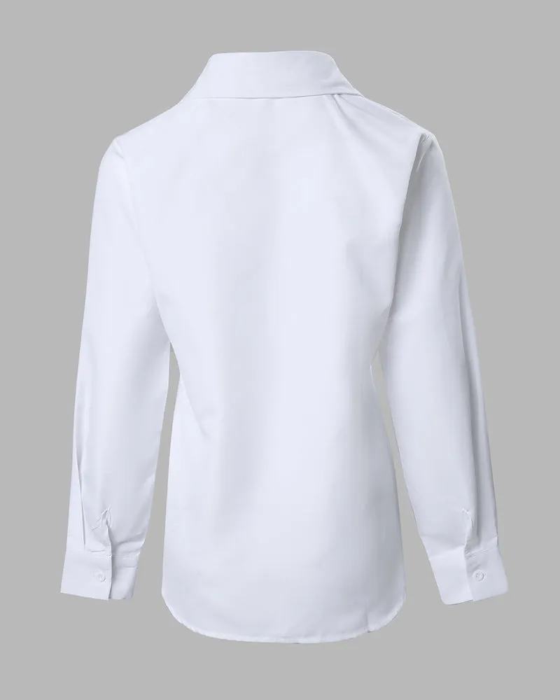 Contrast Lace Long Sleeve Button Down Shirt