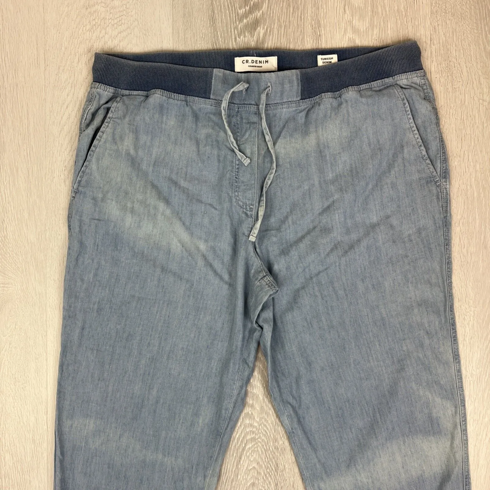 Country Road CR Denim Womens Blue Turkish Denim Jogger Pants Size 16