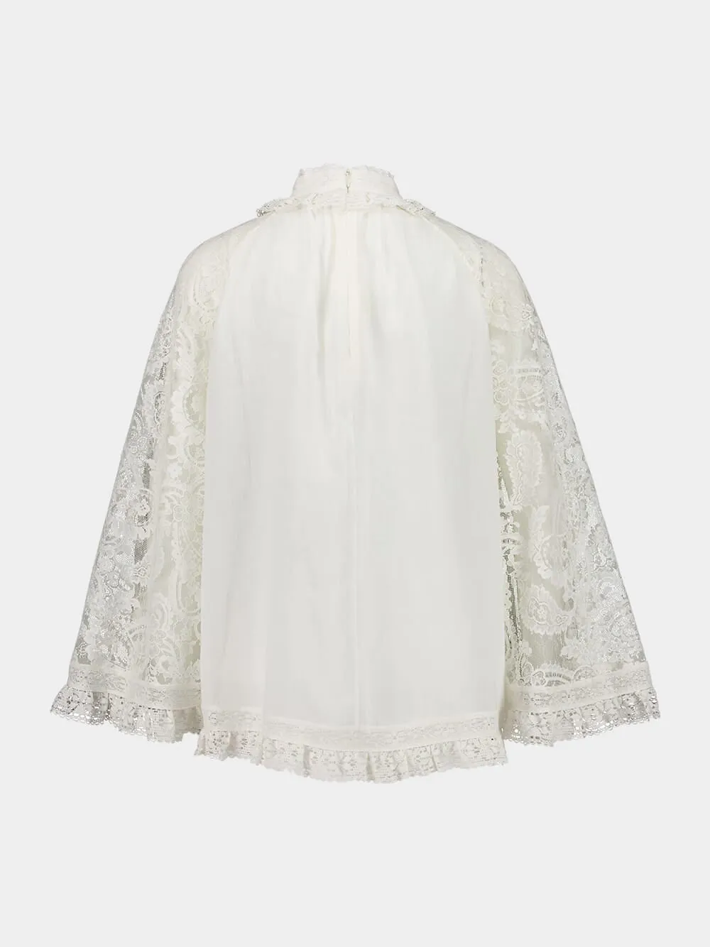 Cream Ascension Lace Yoke Ramie Tunic