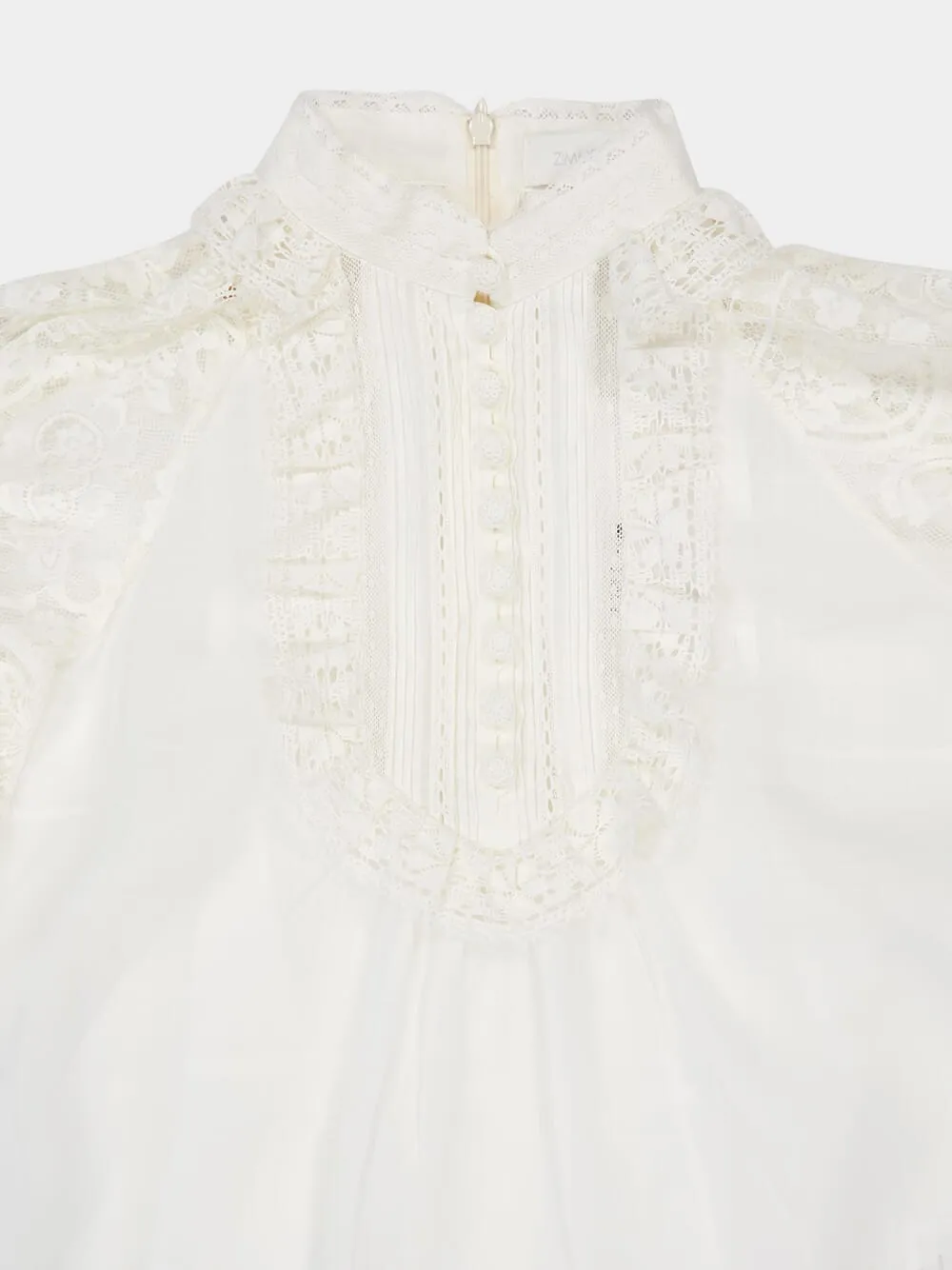 Cream Ascension Lace Yoke Ramie Tunic