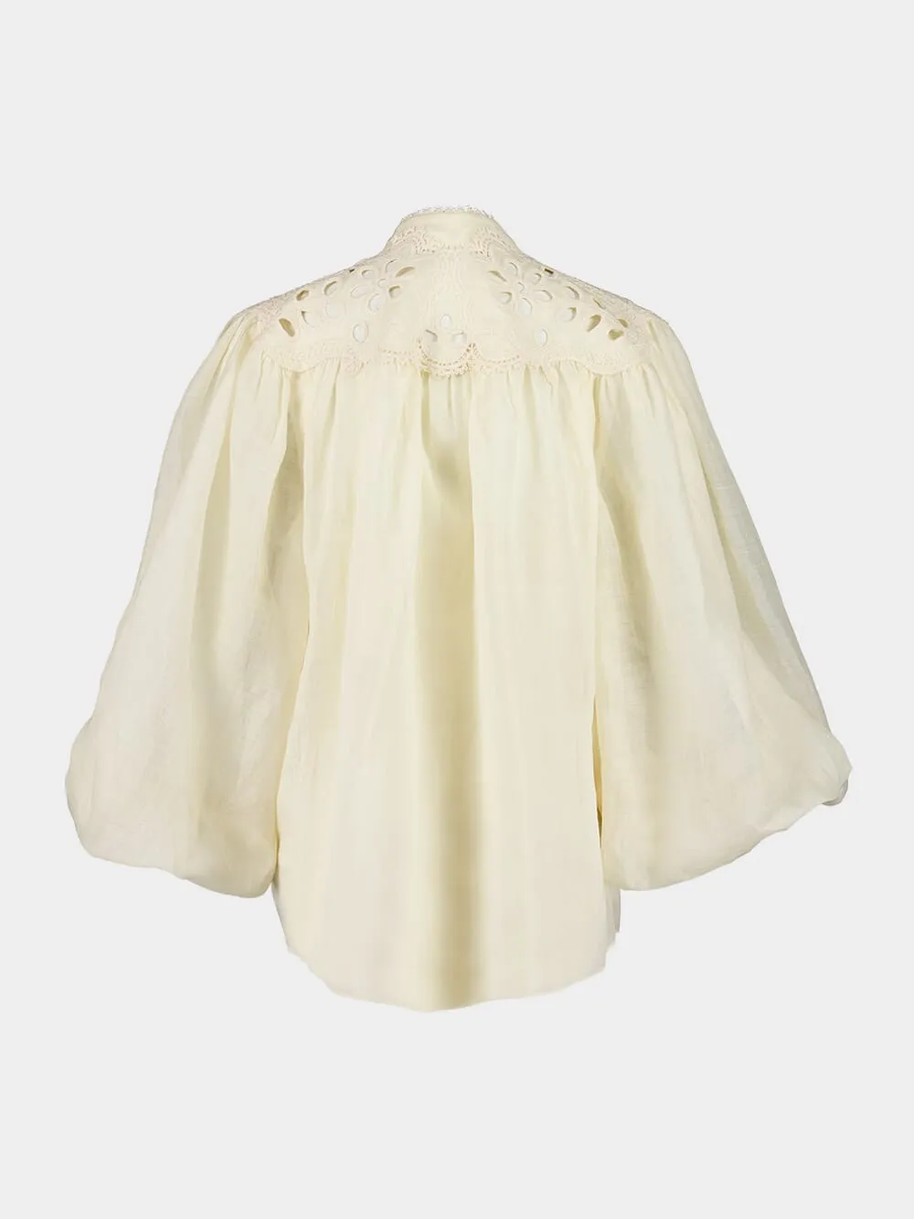 Cream Coco Embroidered Ramie Blouse