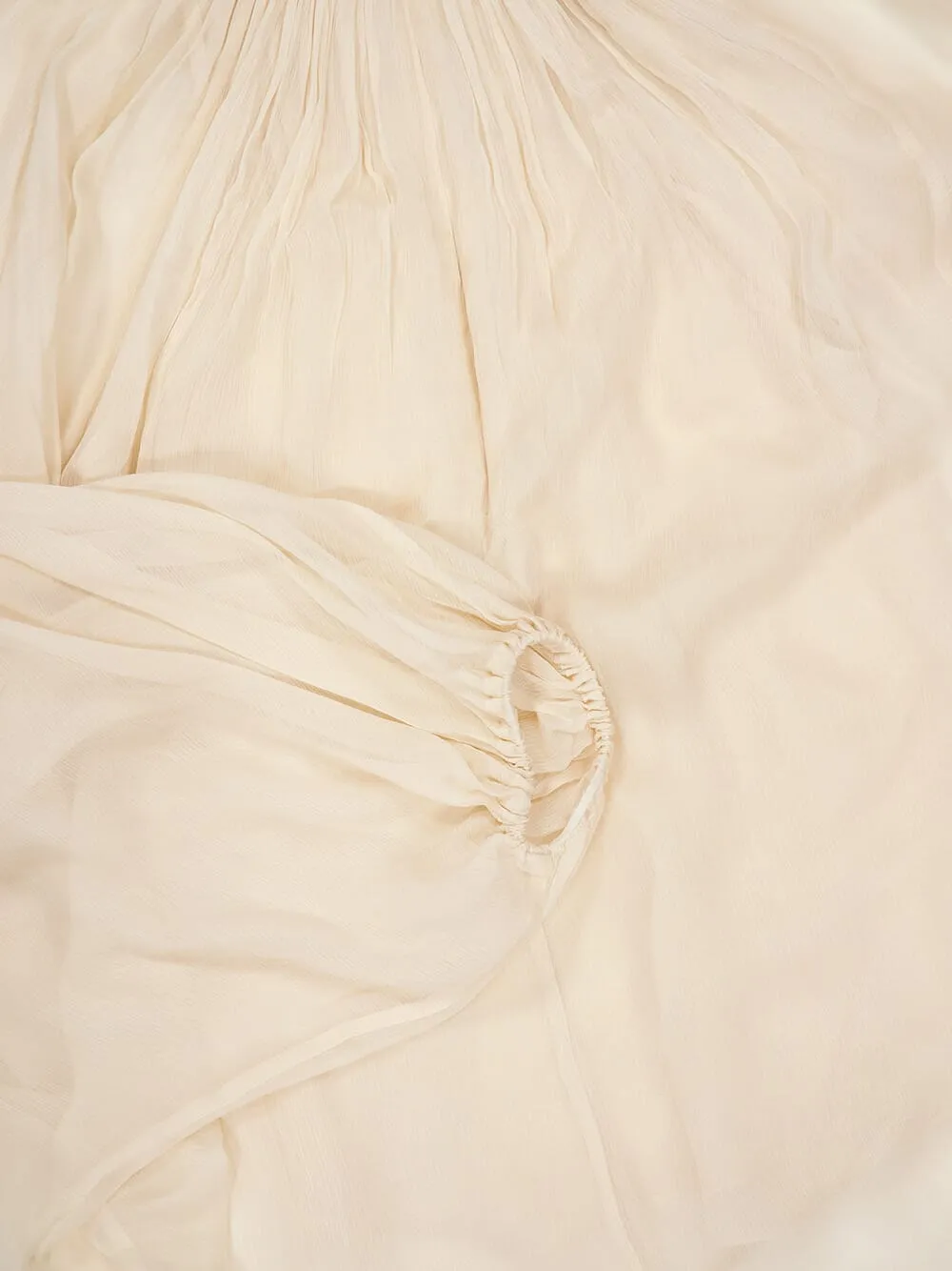 Cream Illustration Lace Edge Blouse