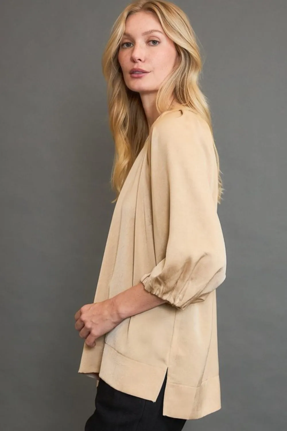 Crinkled Satin Top