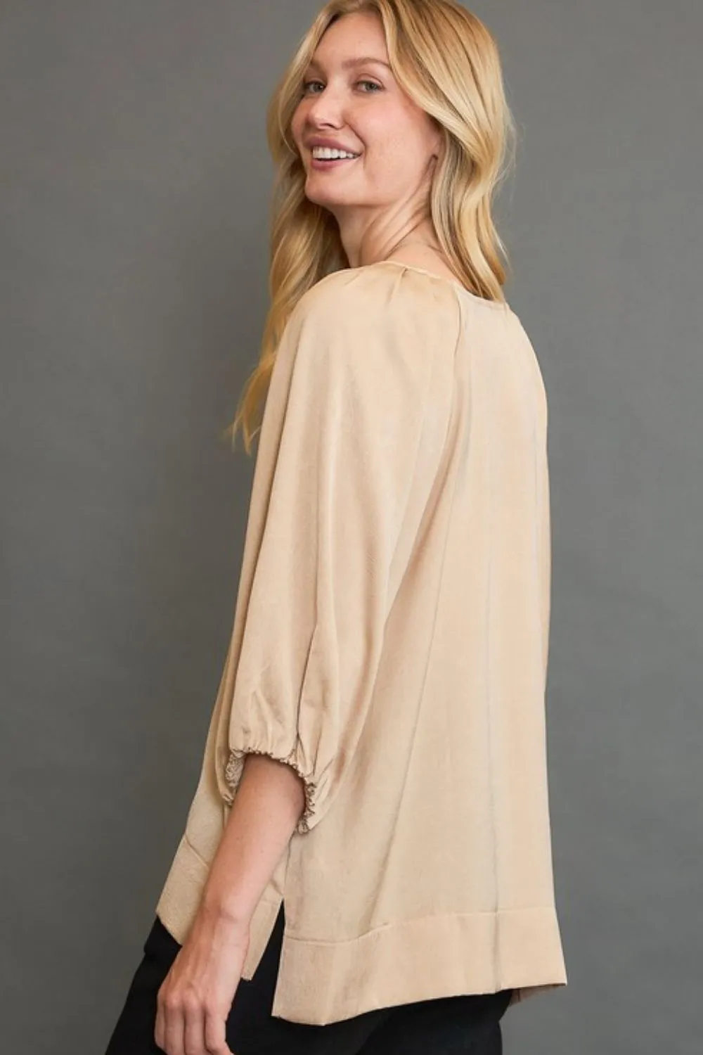 Crinkled Satin Top