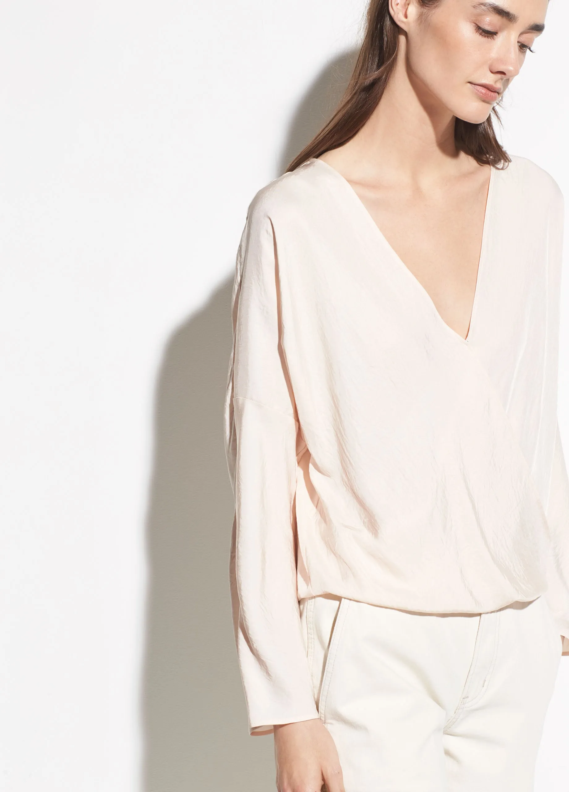 Crossover Blouse - Oat Blush