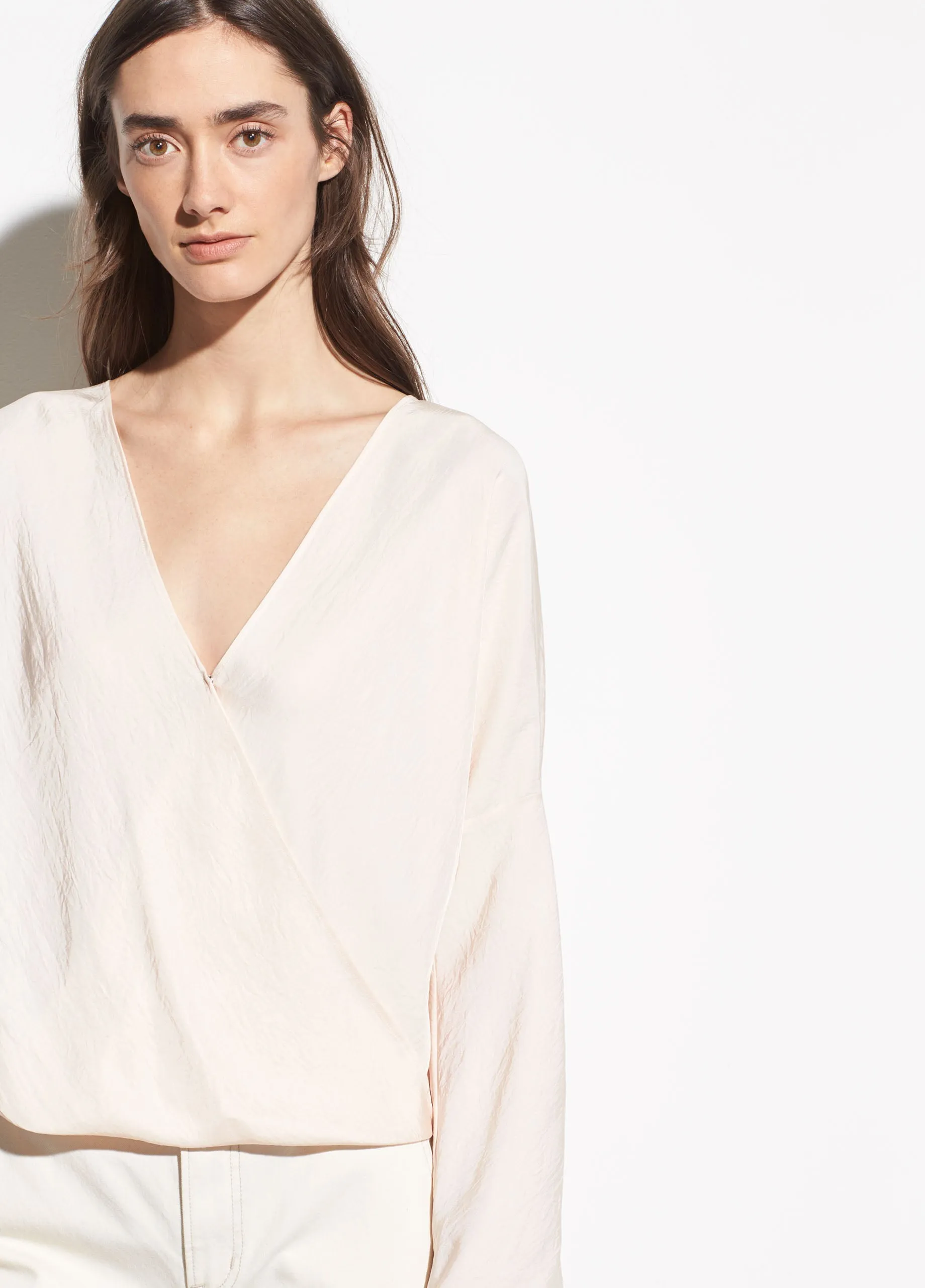 Crossover Blouse - Oat Blush