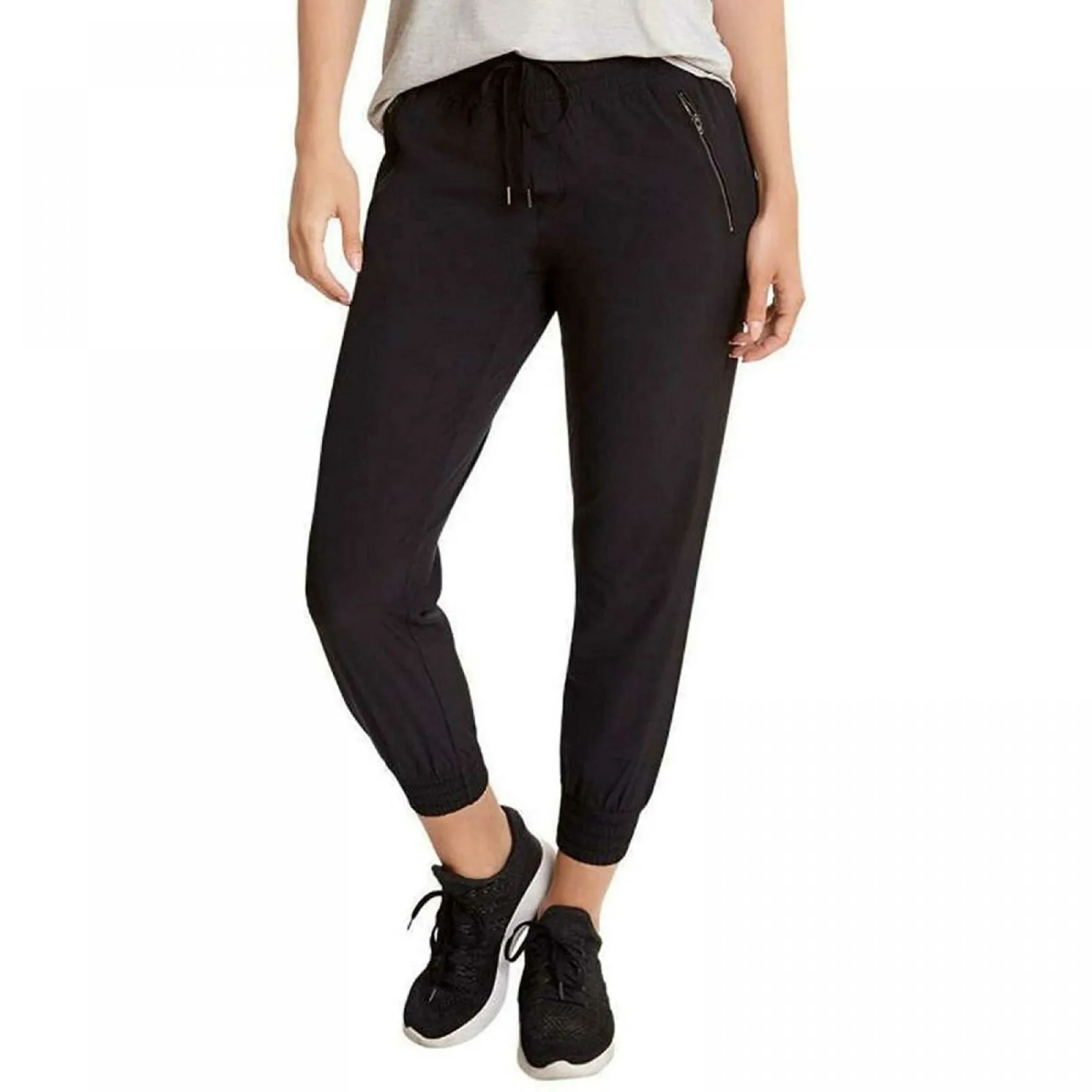 Danskin Women's Woven Jogger Pants With Zipper Pockets