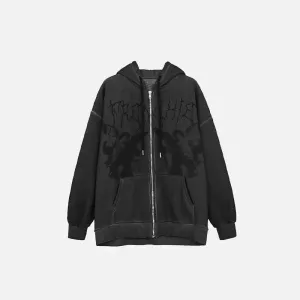 Dark Angels Y2K Loose Fit Hoodie for Stylish Streetwear Comfort