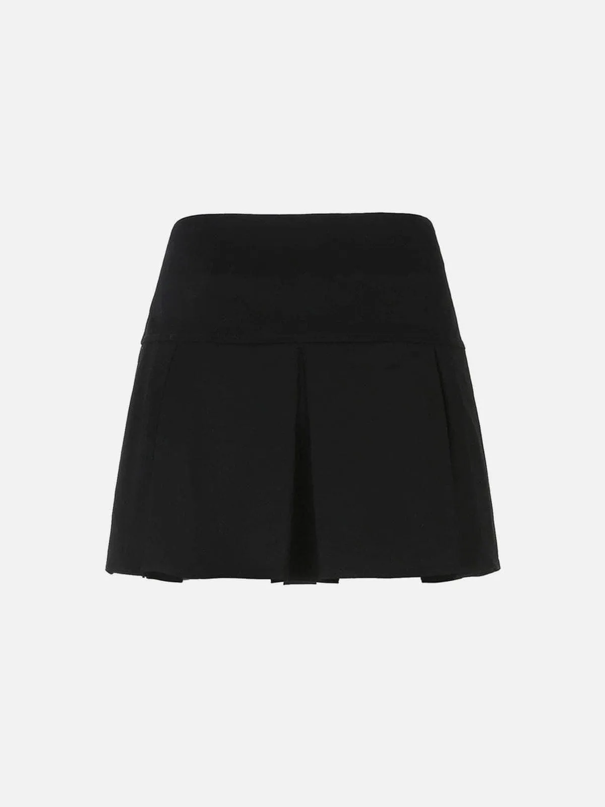 Dark Babes High-waisted Leather Pleated Skirt
