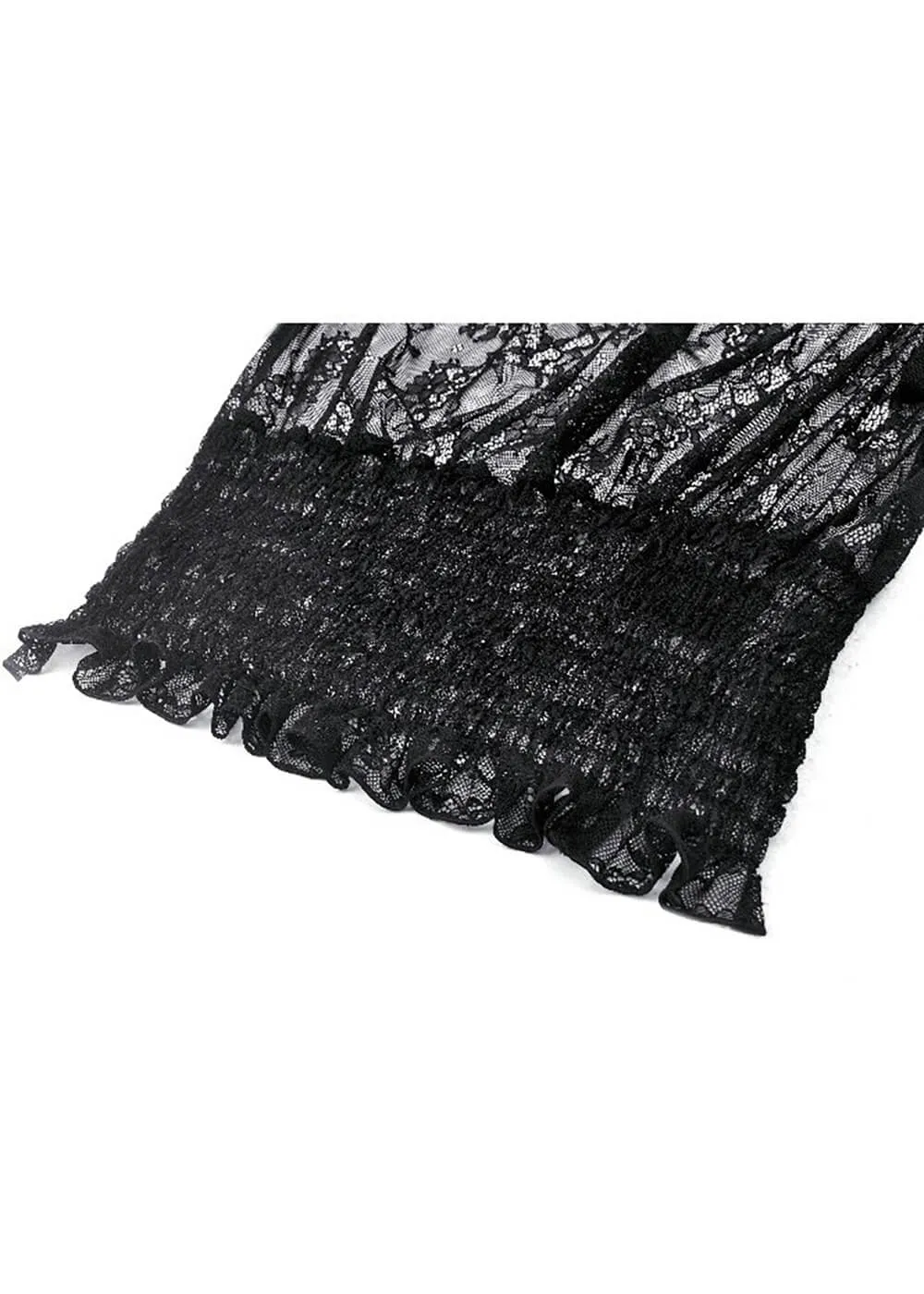 Dark In Love Victorian Lace Top Zwart