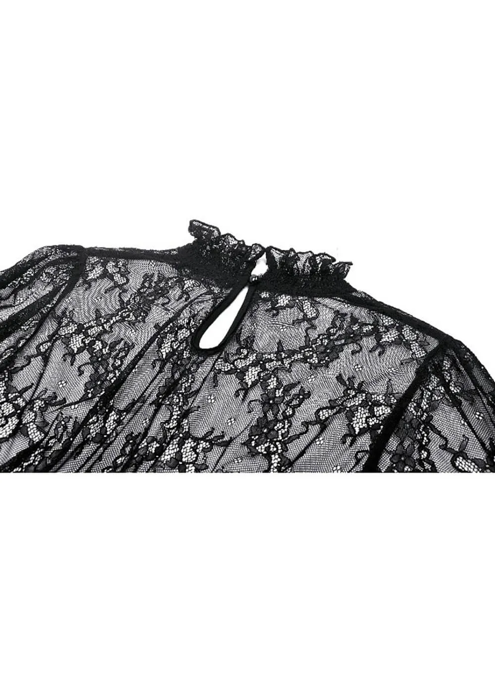 Dark In Love Victorian Lace Top Zwart
